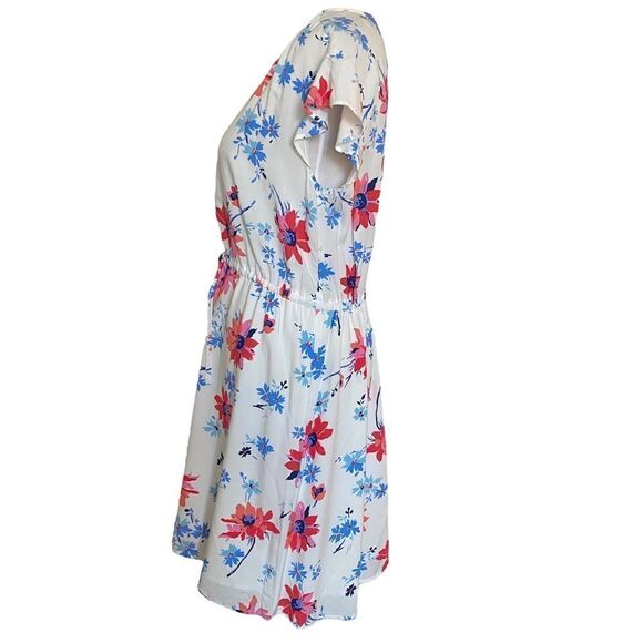 Gap Floral White Lightweight Midi Shortsleeved Sundress - Picture 4 of 9